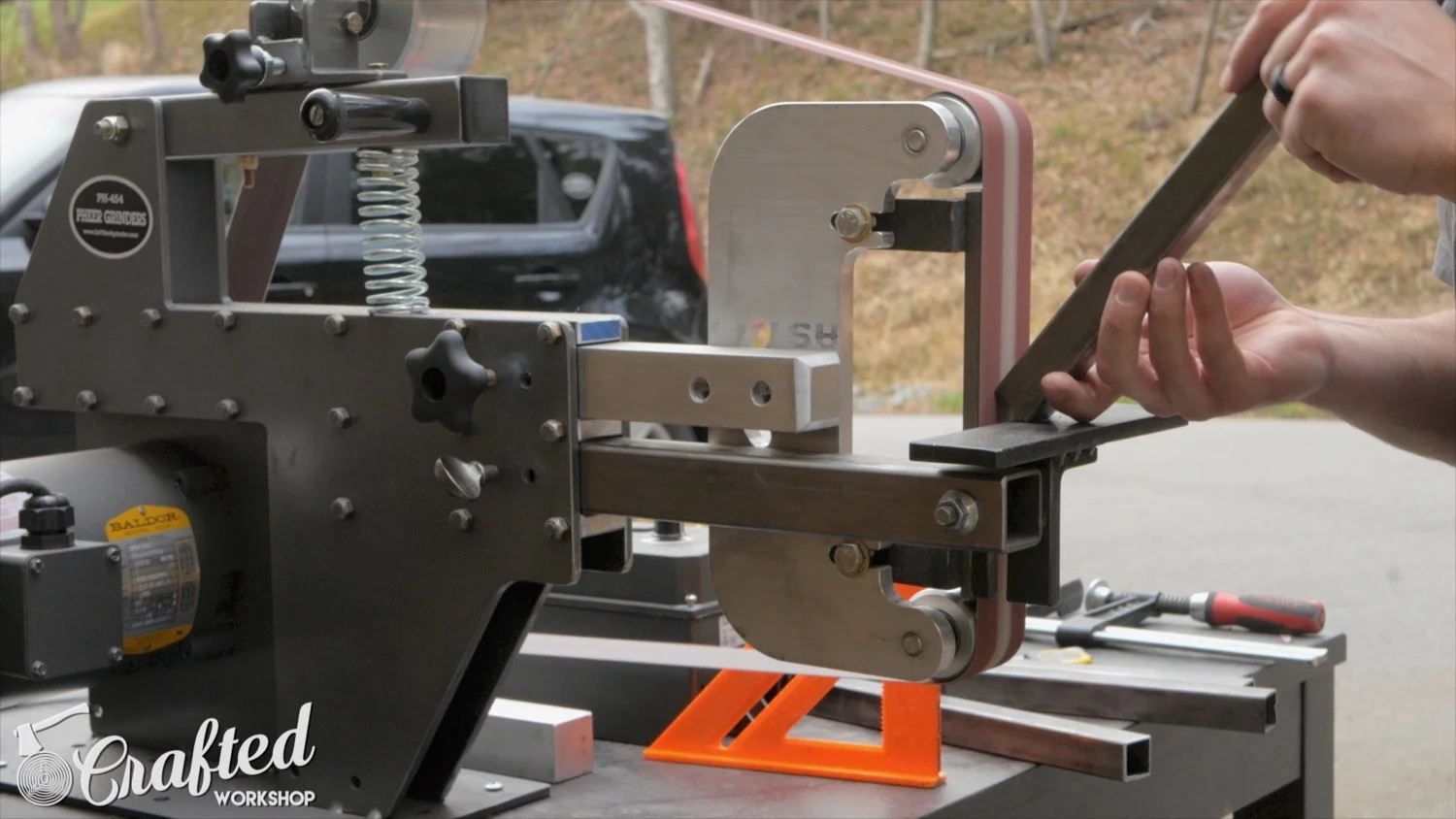 bevel edge steel on pheer belt grinder