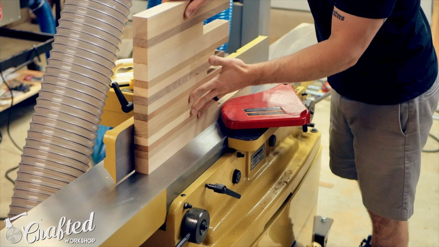 jointing edge of hardwood scrap panel