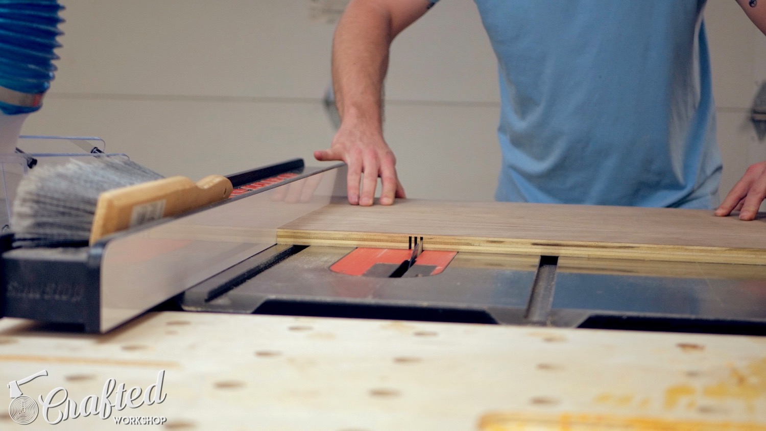 kerfing plywood on the table saw