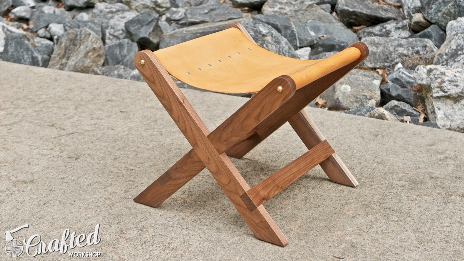 Modern Walnut and Leather Stool | How To Build - Woodworking