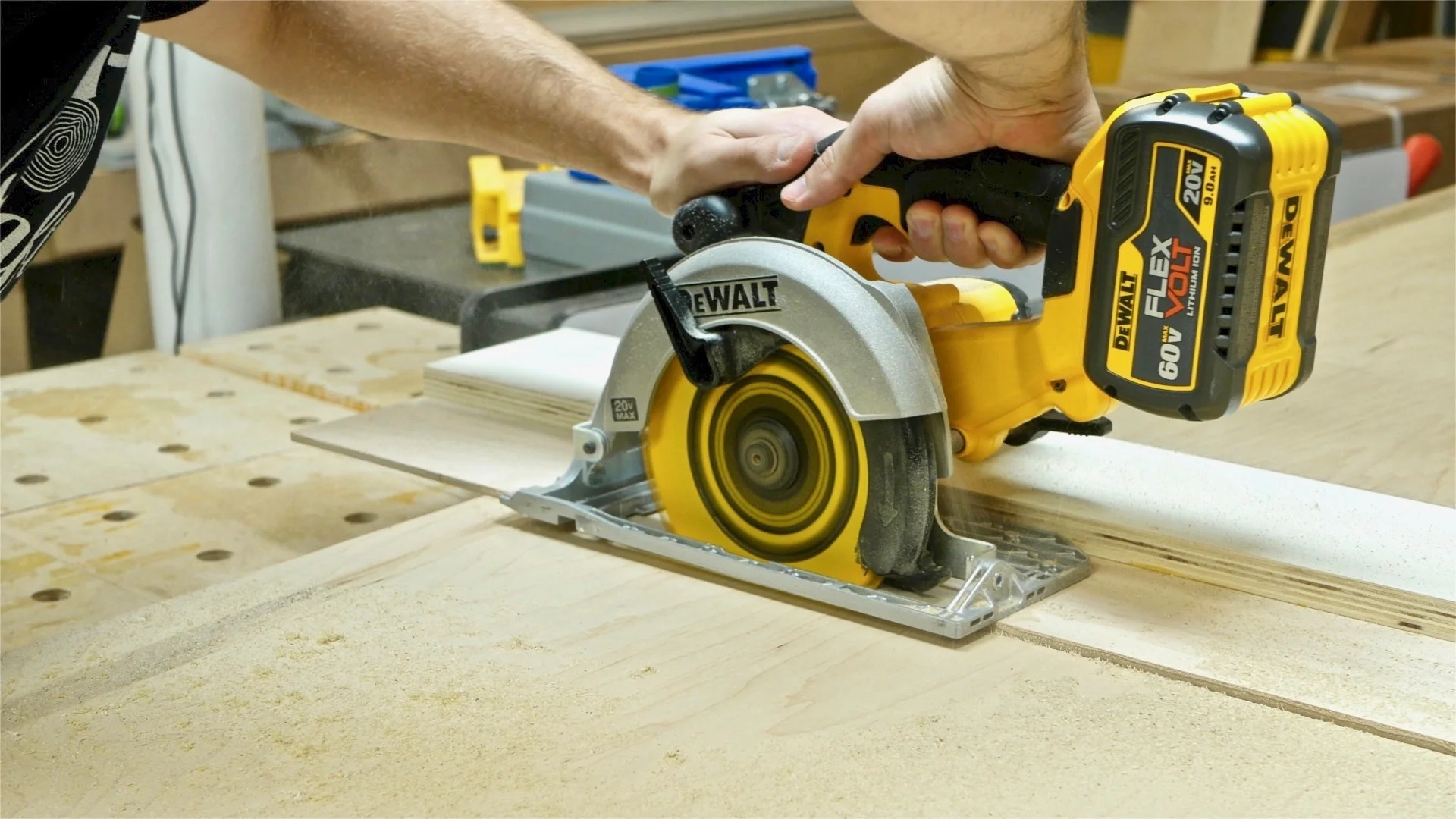 Make Straight Cuts With A Circular Saw Using A Straight Line Jig