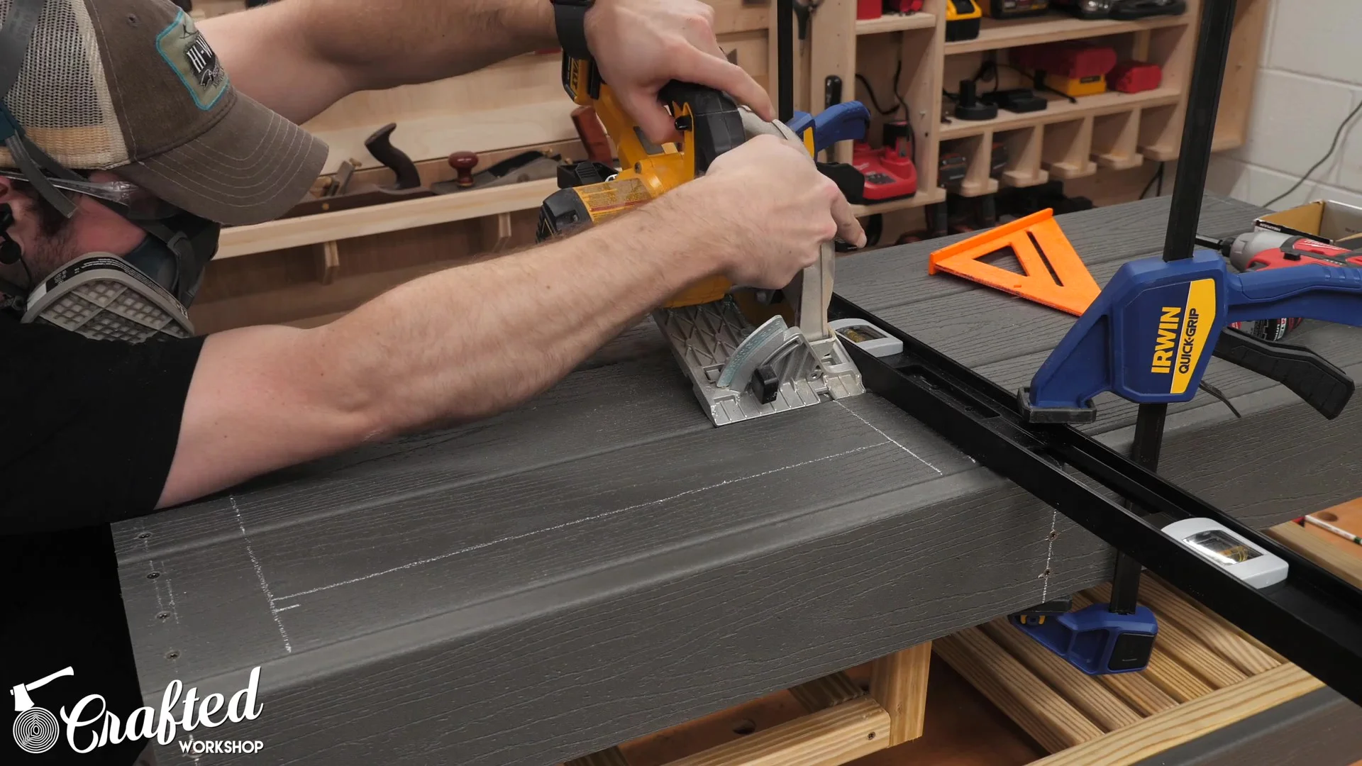 Making a plunge cut with a circular saw