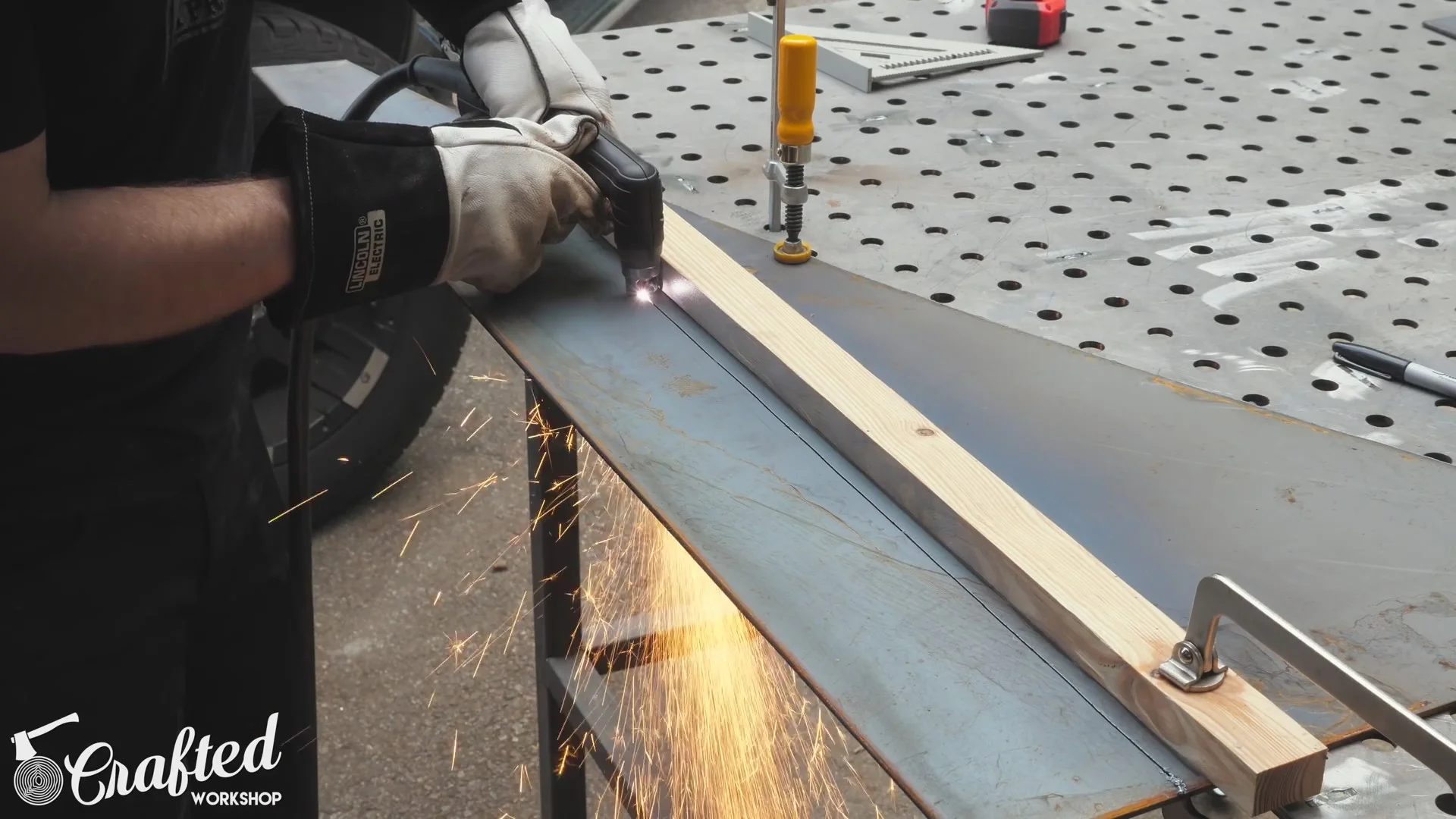 Plasma Cutting the Steel Base