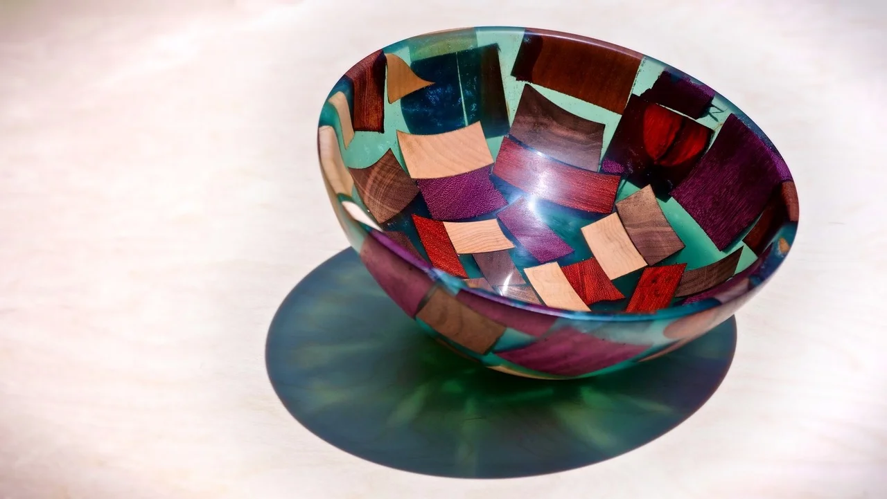 Woodturning An Epoxy Resin and Scrap Wood Bowl