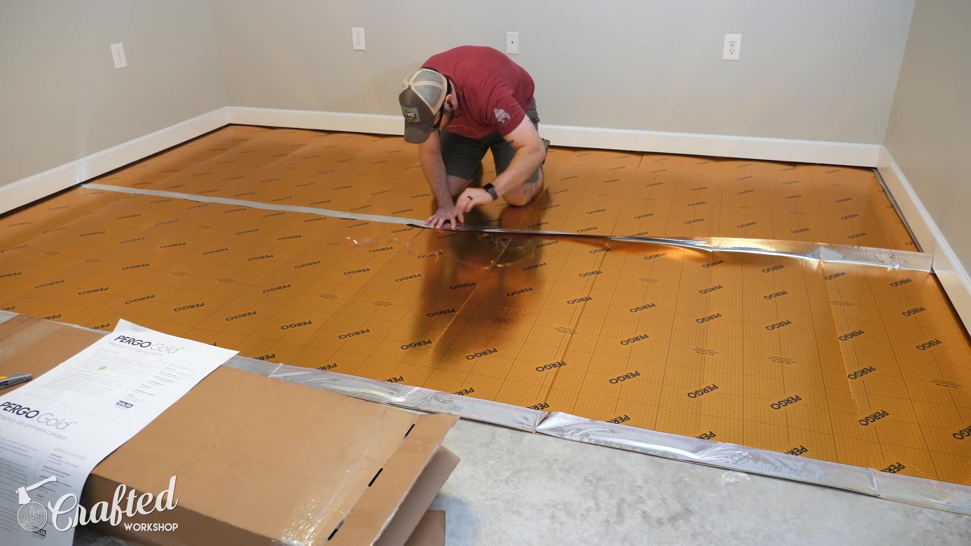how to install underlayment on concrete floor