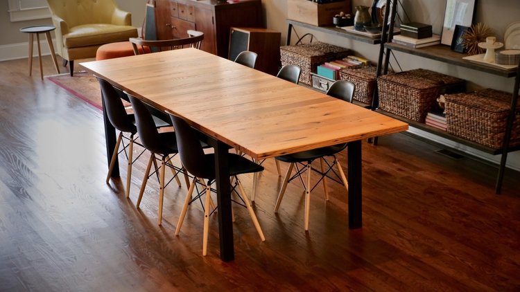 Reclaimed Oak Extension Dining Table, Build A Dining Room Table With Leaves