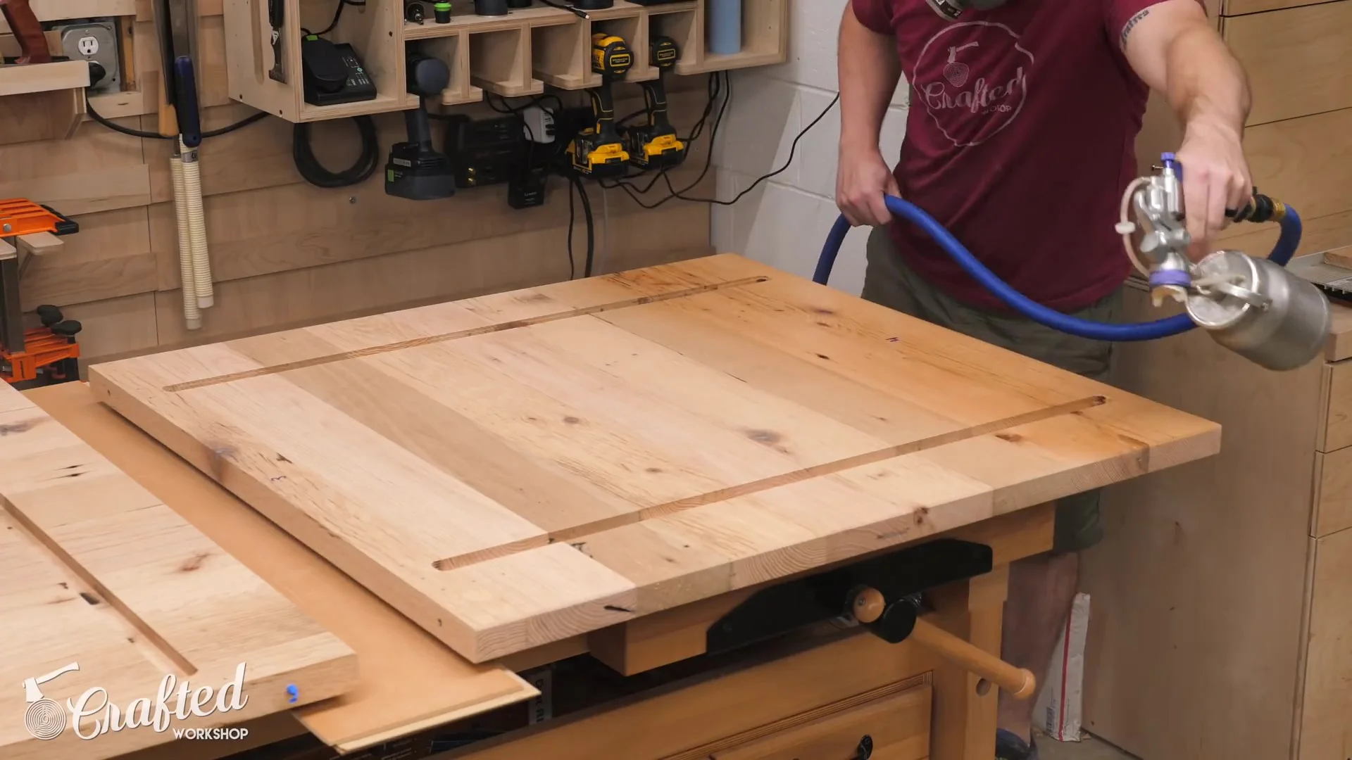 Spraying Finish on the Table