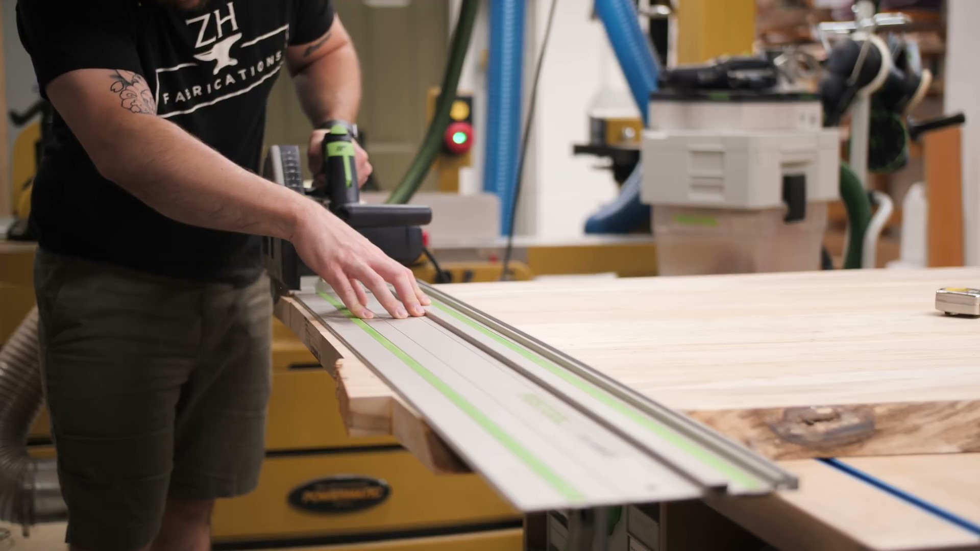 Trimming the Panel with a Track Saw
