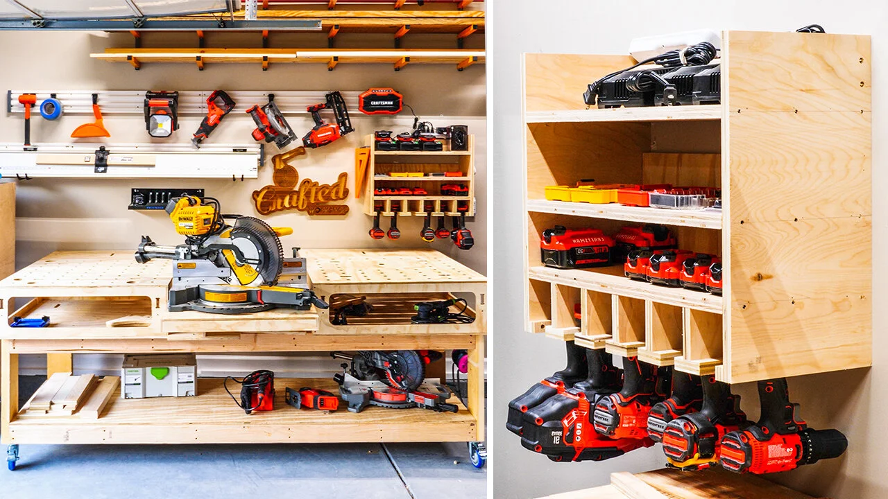 Diy Cordless Cordless Power Tool Storage Rack Drill Holder Plans