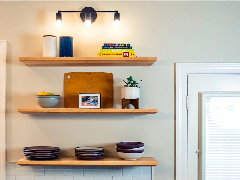 How To Build DIY Floating Shelves For Your Kitchen // Kitchen Remodel ...