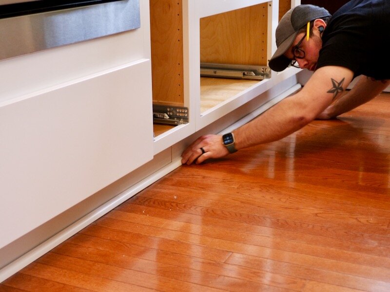 How To Install Kitchen Cabinets And, Trim Around Base Of Kitchen Cabinets