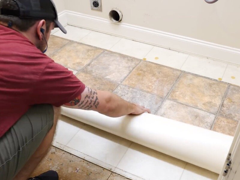 Installing Tile Floor For The First, How To Put Down Floor Tile In Bathroom