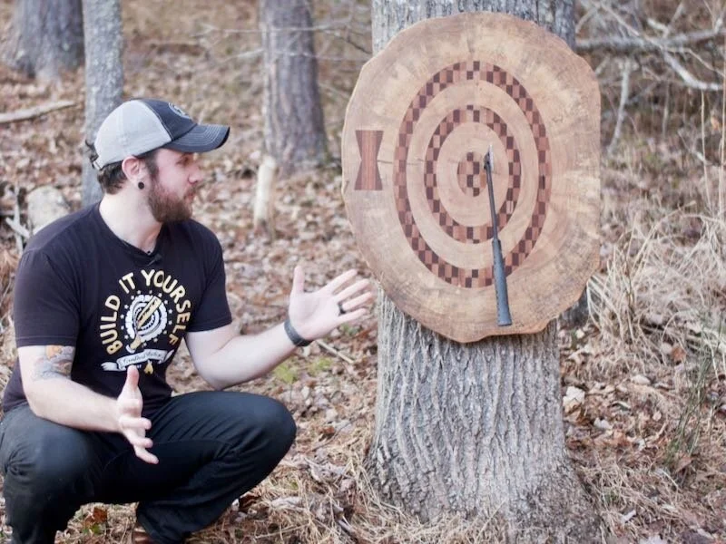 How To Build A Live Edge Axe Throwing Target with CNC Inlay Bullseye