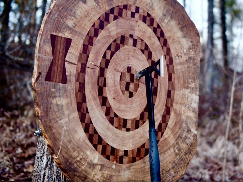 How To Build A Live Edge Axe Throwing Target with CNC Inlay Bullseye