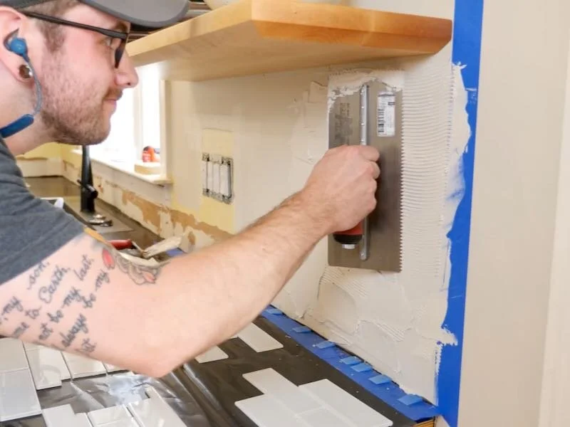 How To Install Subway Tile 🛠 Installing TILE BACKSPLASH for the FIRST TIME — Crafted