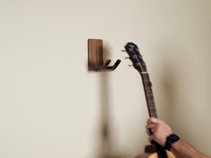 Diy Guitar Hanger Made Using Bent Wood Lamination Crafted Work