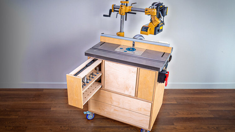 How To Build A Router Table with Bit Storage & Dust Collection — Crafted  Workshop