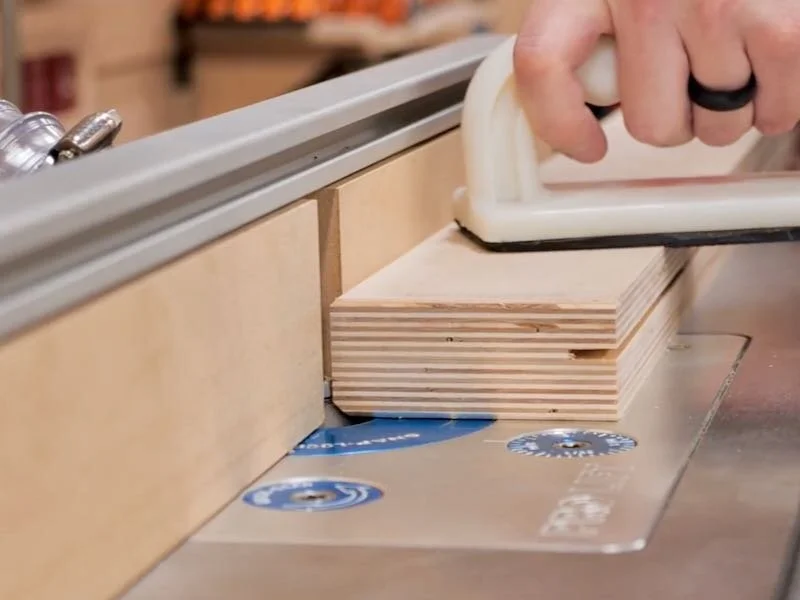 Adding details to the plywood crosscut sled fence.