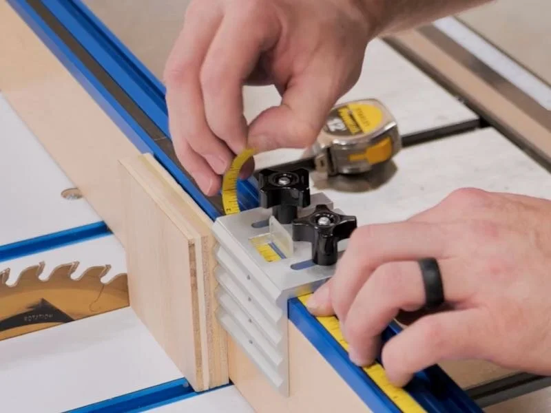 Adding a measuring tape and other accessories to the cross cut sled.