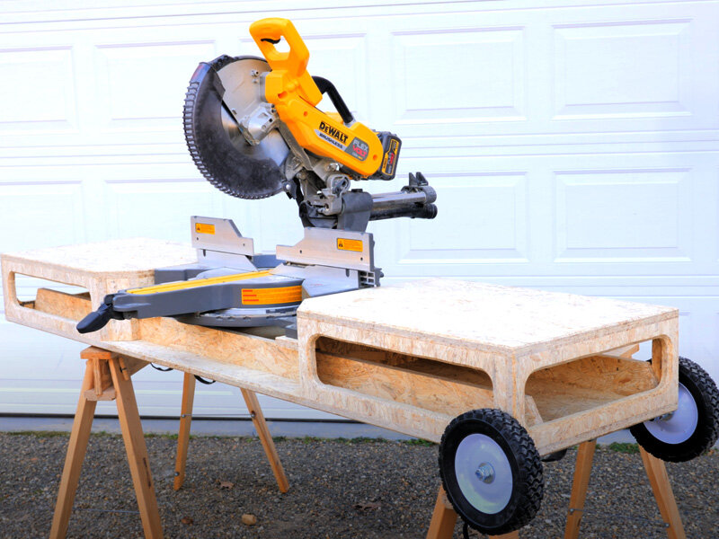 DIY MOBILE MITER SAW STAND with Wheels // How To Build - Woodworking —  Crafted Workshop