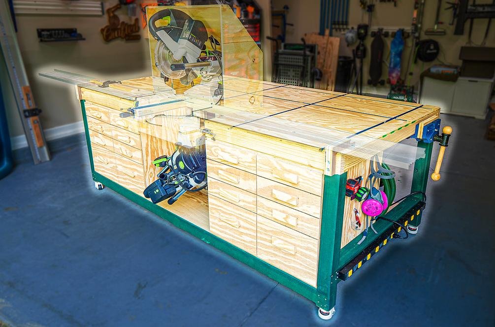 Workbench / Miter Saw Station / Outfeed Table Plans — Crafted Workshop