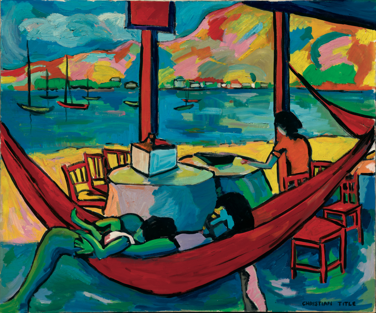 THE RED HAMMOCK 36" x 48" OIL ON CANVAS 1958