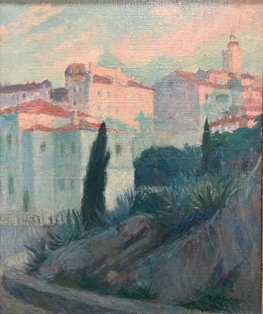 bernhard gutmann, 21x18 inches, cityscape in southern italy, oil:canvas, 10972.jpeg