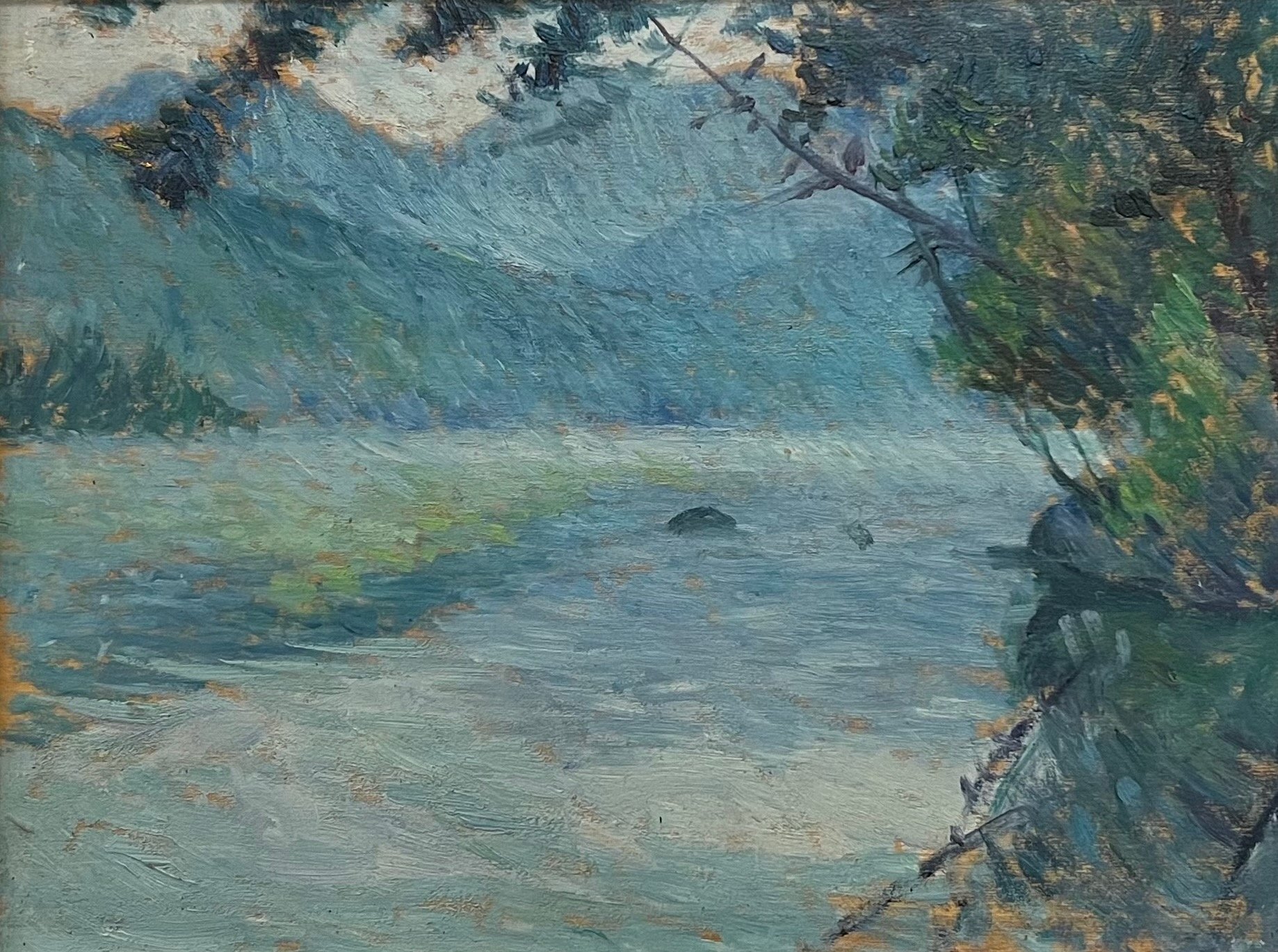 bernhard gutmann, 10.5x13.75 inches, upper lake keene valley, 10911 oil:wood.jpeg