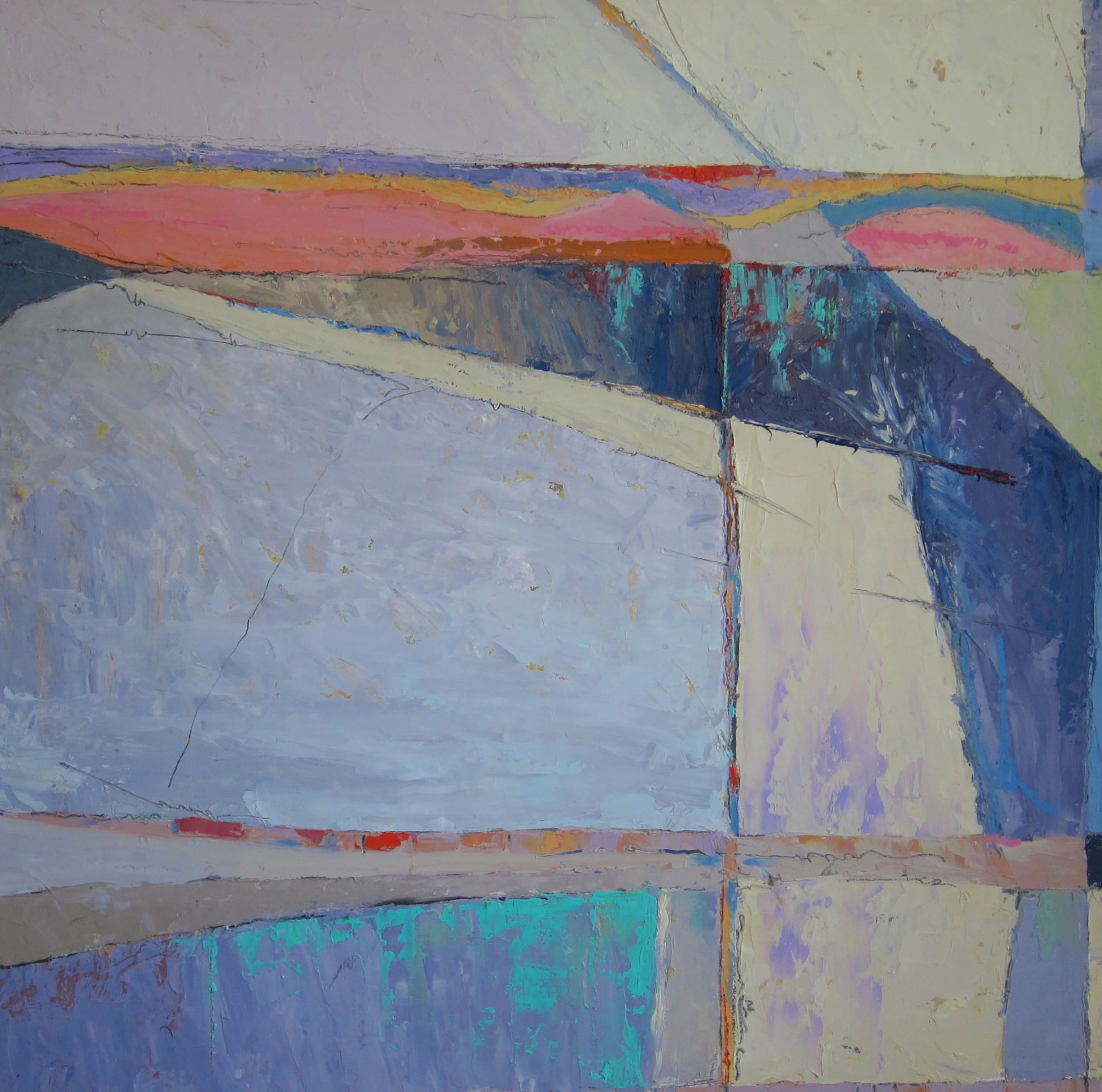EMERGING RAINBOW | 24”square, 2.75" deep, O/P, gallery wrap edge SOLD
