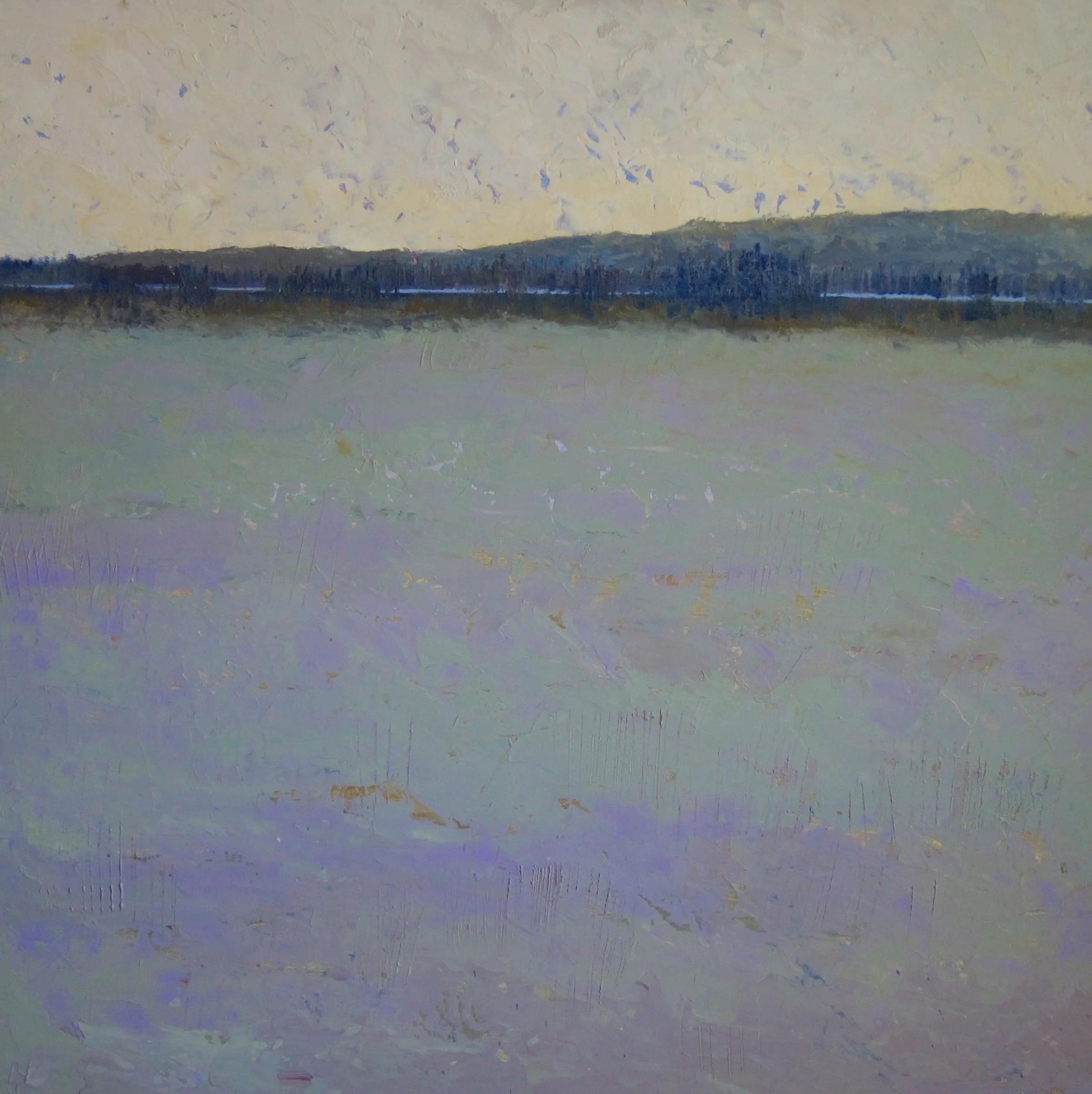 GREEN FIELD | 24”square, 2.75" deep, O/P, gallery wrap edge