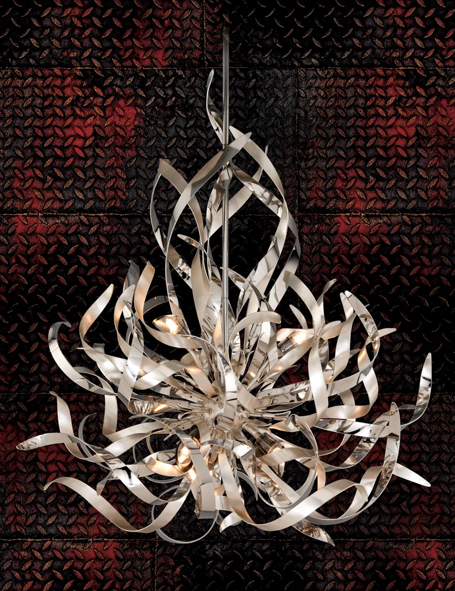 Polished and Brushed Metal Modern Chandelier.jpeg