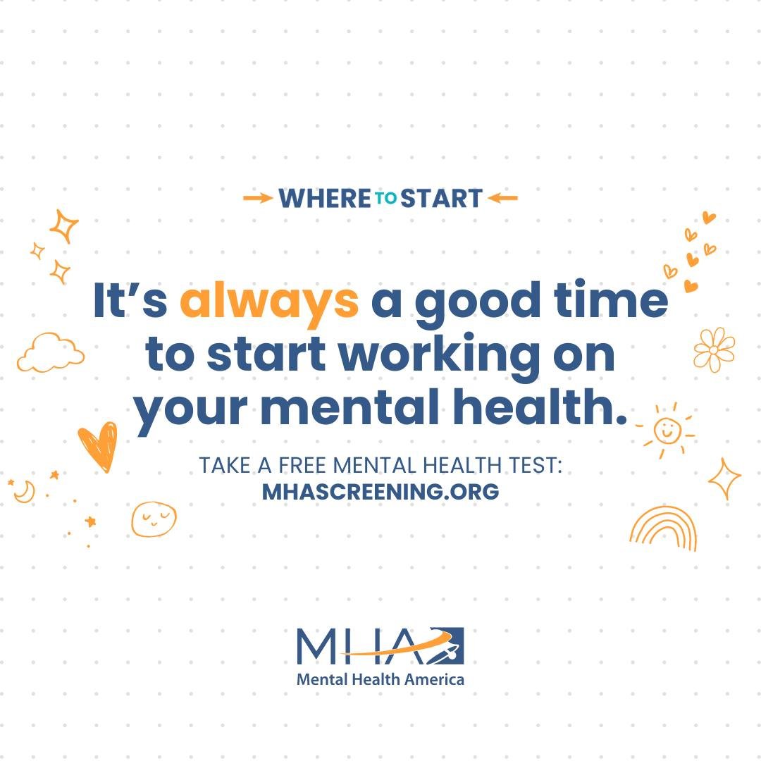While society is getting more comfortable discussing mental health, it can still be hard to know #WhereToStart when it comes to taking care of ourselves. 💚 Learn more with Mental Health America&rsquo;s #MentalHealthMonth resources: mhanational.org/m