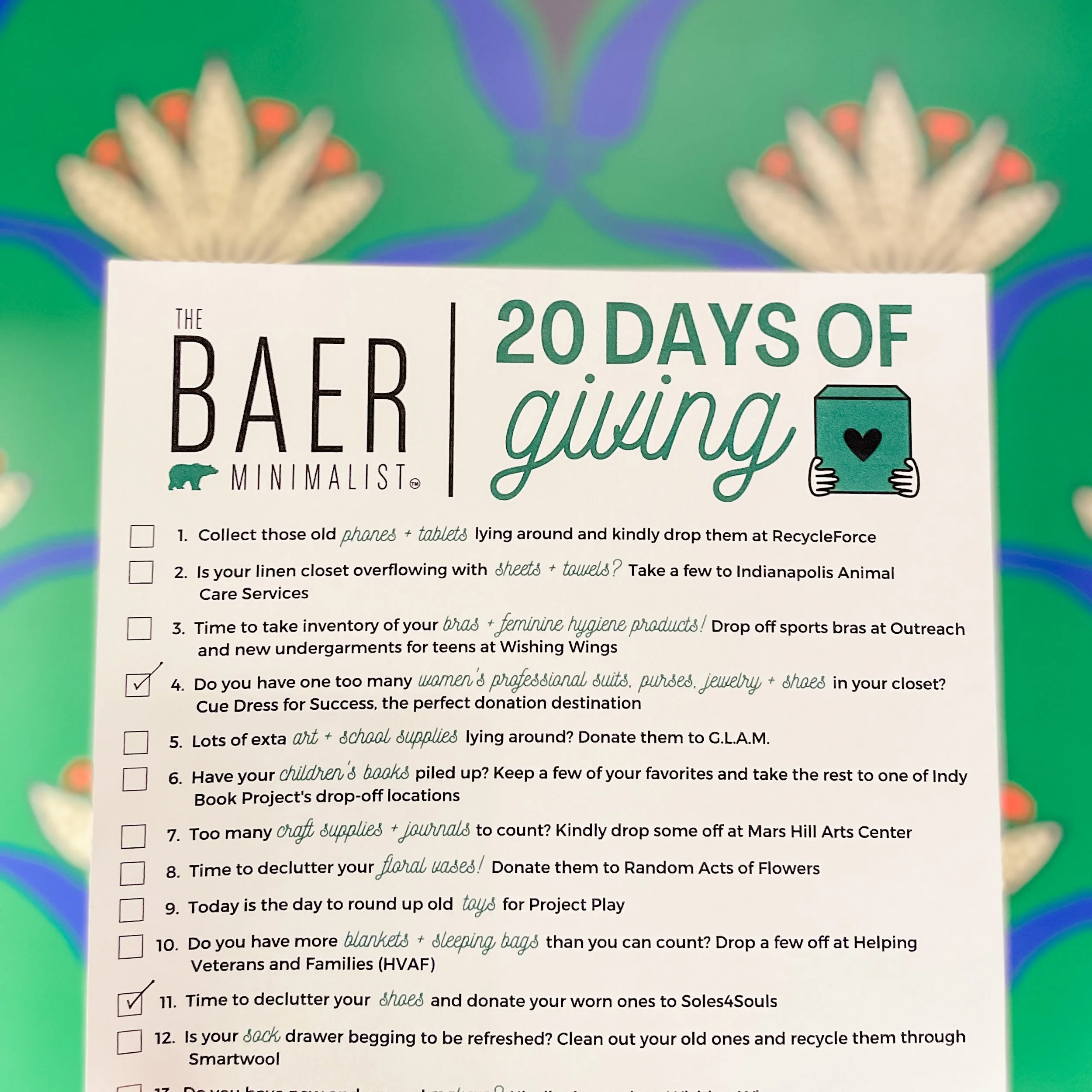 20 Days of Giving // A Printable Checklist