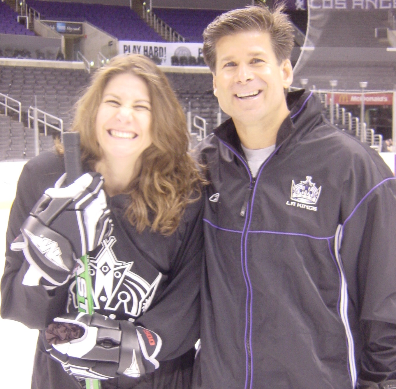 With hockey coach Jim Fox