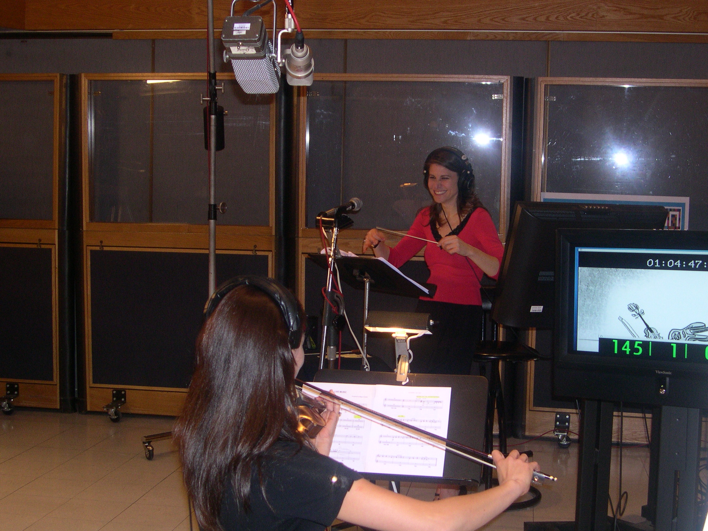  Conducting acclaimed violinist Ann Marie Calhoun at Capitol Records 