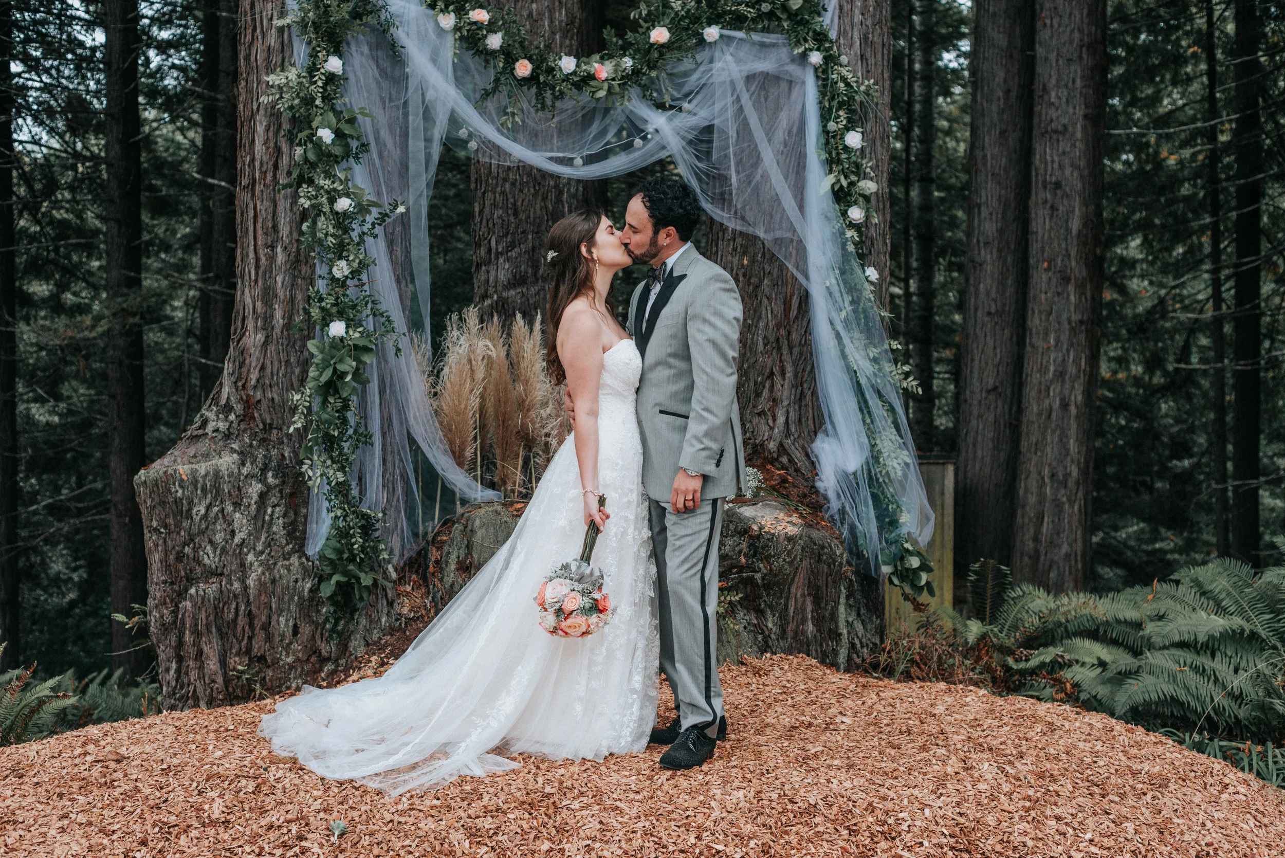 Megan &amp; Trevor | Fort Bragg, California Boho Chic Redwood Wedding 