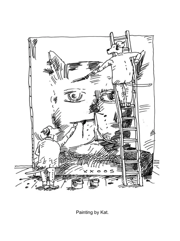Painting by cat