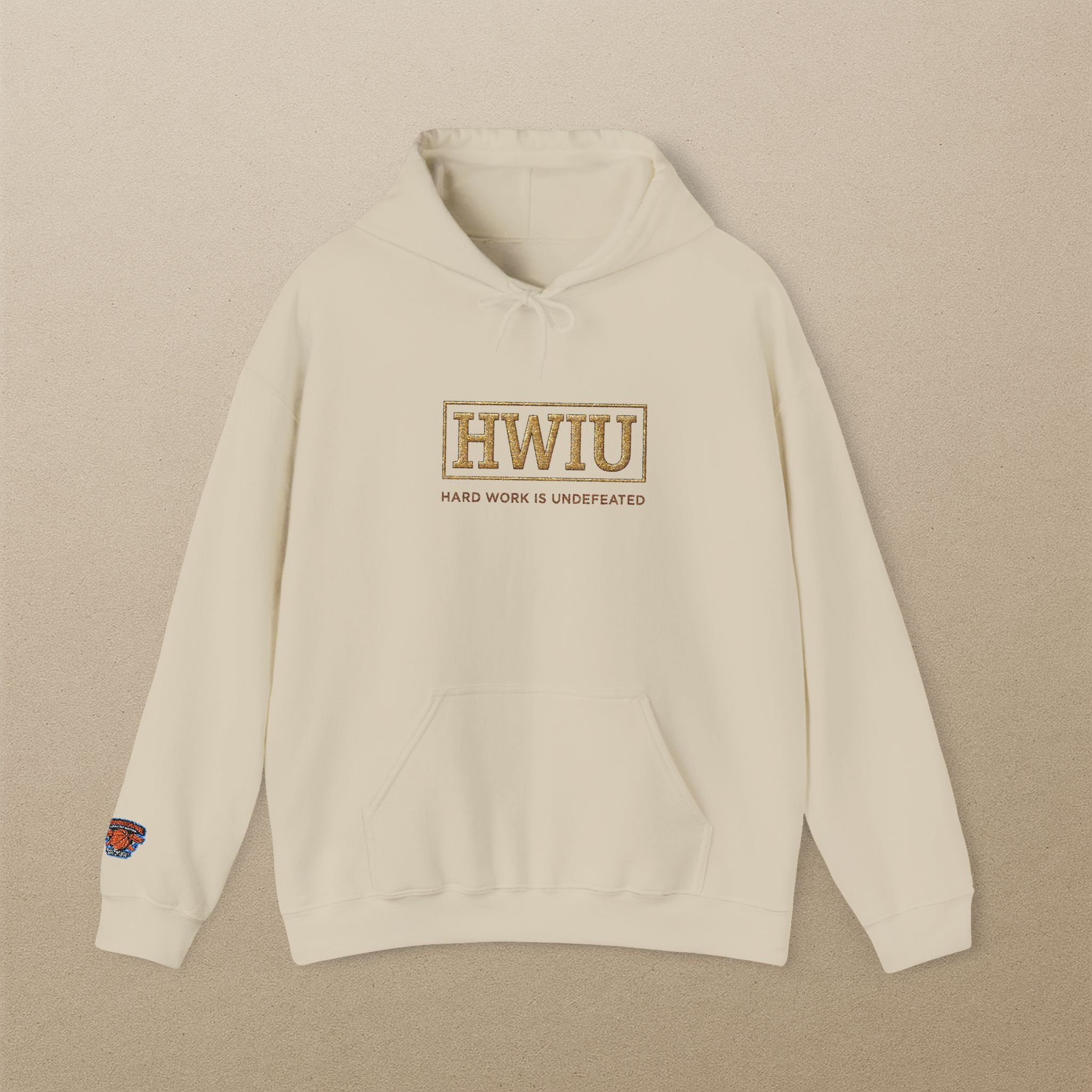 Heavy Blend Hooded Sweatshirt - Elite Athletes, Creators, Entrepreneurs - HWIU Monogram Logo - Fear of God Nike Aesthetics - Matte Black,