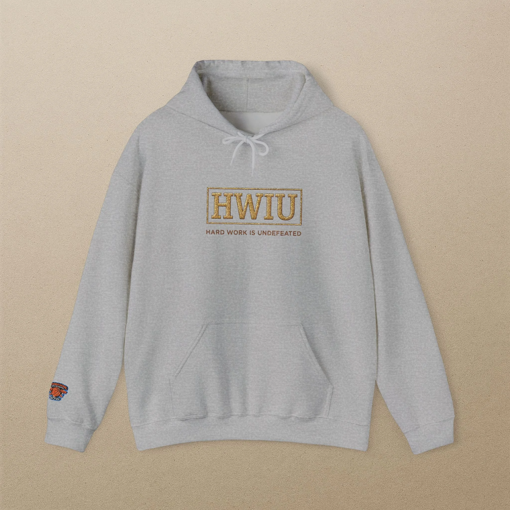 Heavy Blend Hooded Sweatshirt - Elite Athletes, Creators, Entrepreneurs - HWIU Monogram Logo - Fear of God Nike Aesthetics - Matte Black,