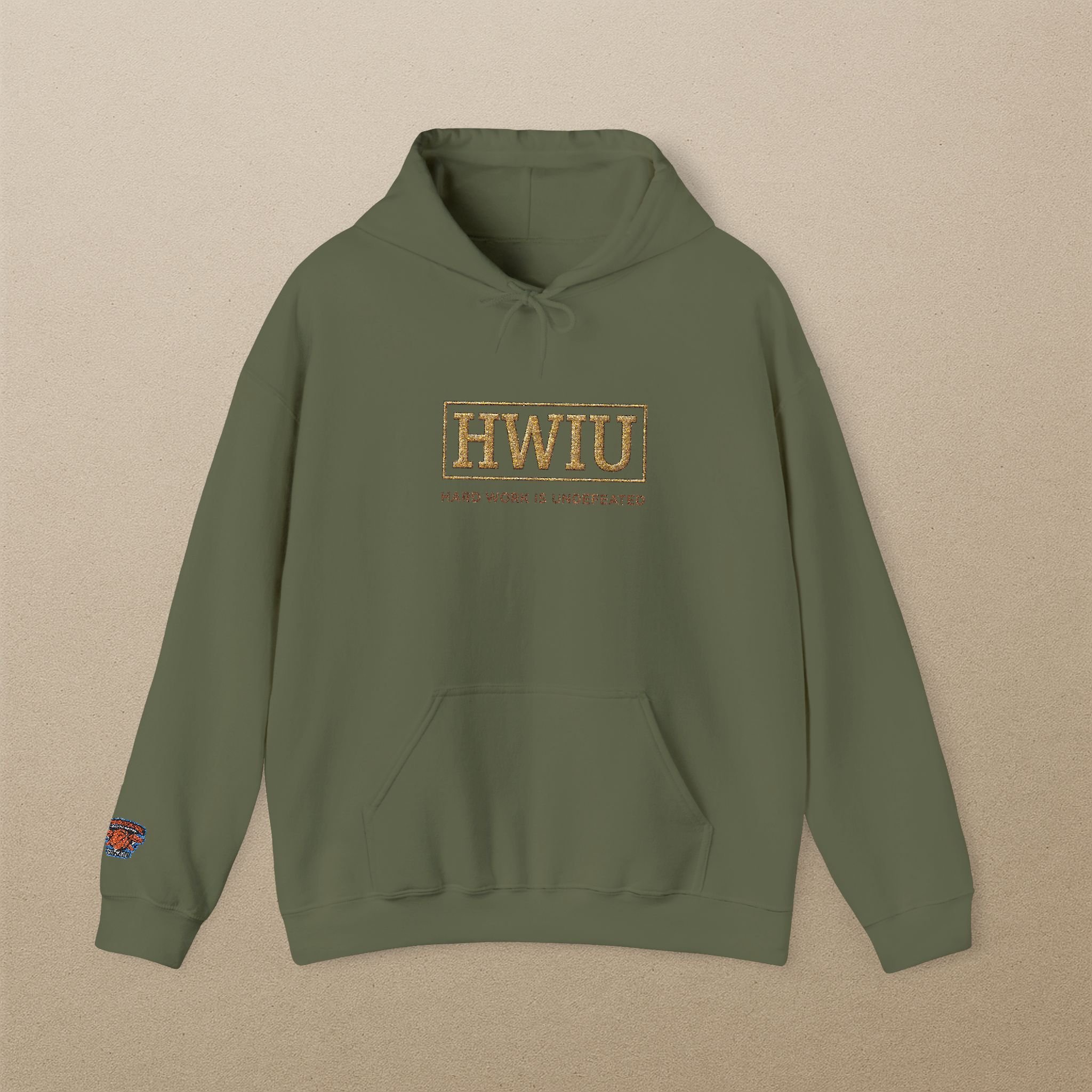 Heavy Blend Hooded Sweatshirt - Elite Athletes, Creators, Entrepreneurs - HWIU Monogram Logo - Fear of God Nike Aesthetics - Matte Black,