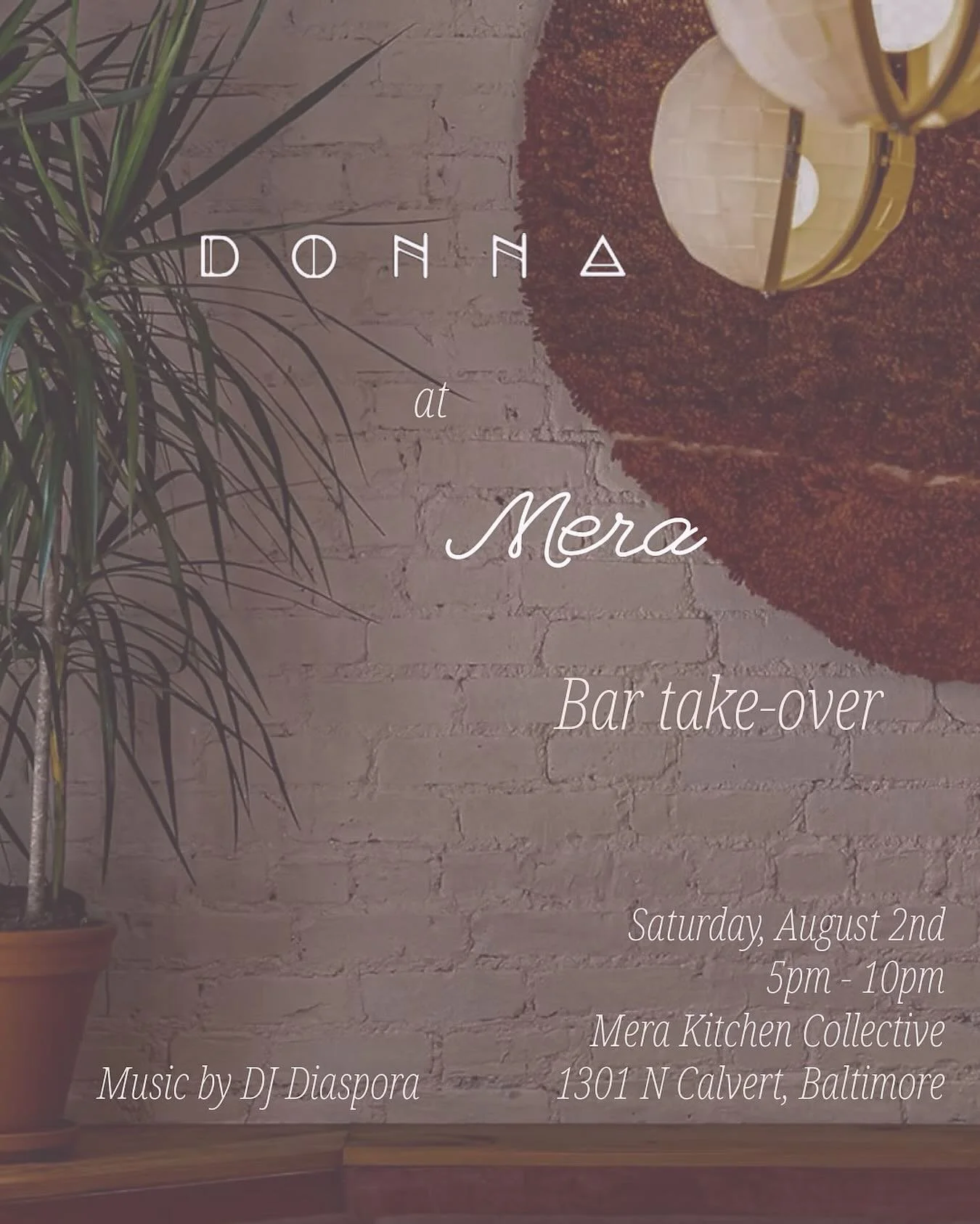 Join us at Mera this Saturday, August 2nd from 5-10pm as we welcome @donnacocktailclub from New York City for a bar-takeover. 

We are thrilled to share our space with Donna, another worker-owned cooperative bar and restaurant, and explore their deli