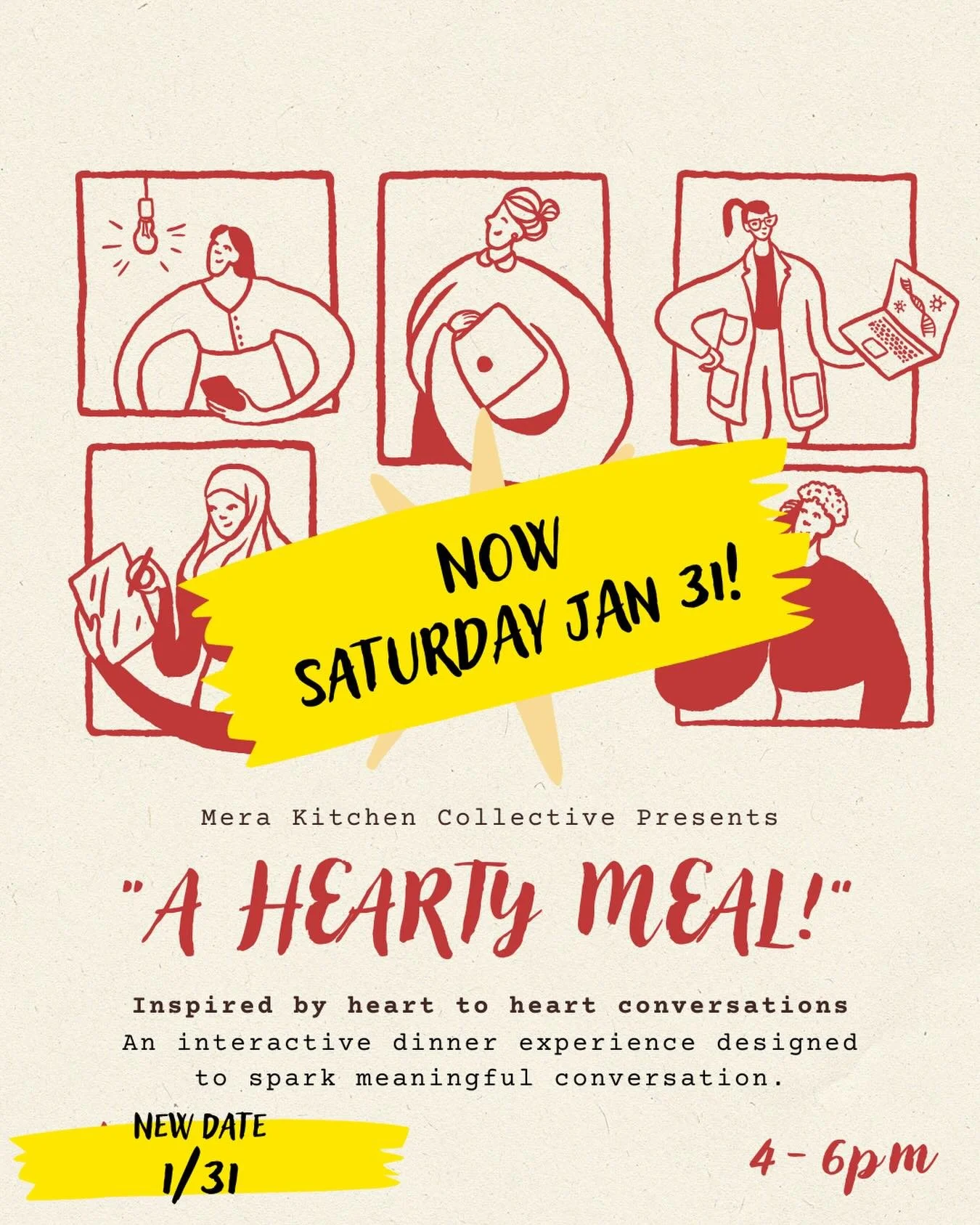 What foods are giving you comfort in this cold weather?

Join us THIS SATURDAY JAN 31 for an interactive dinner experience, where you will ask questions like this among others  designed to spark meaningful conversation. We will guide you through dinn