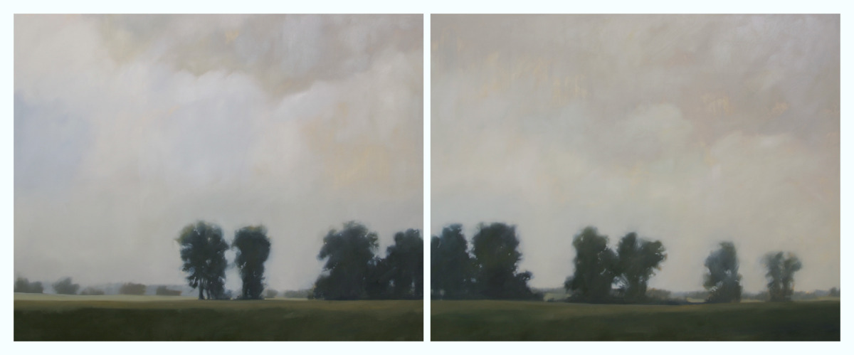 Grounded (diptych), 48x120 inches