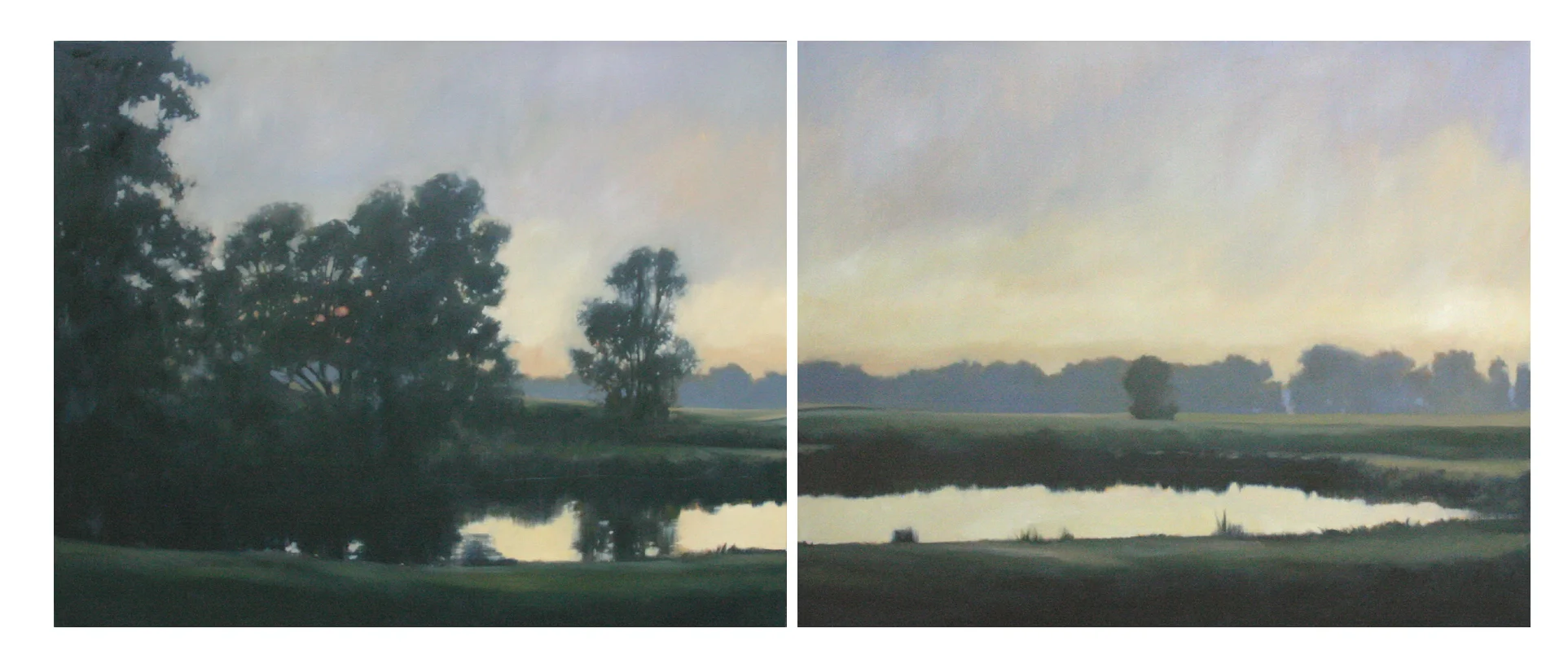 Evening Calm (diptych), 48x120 inches