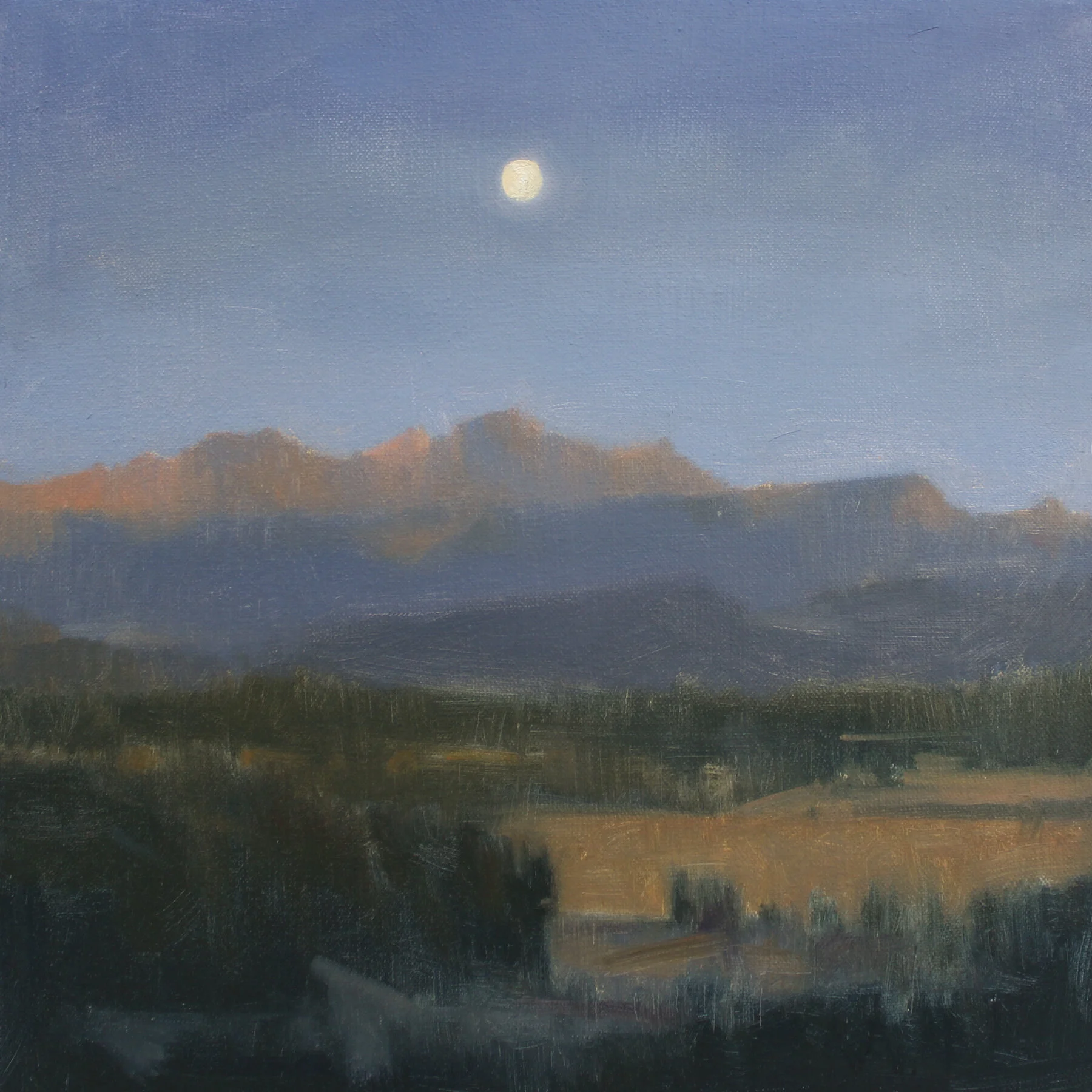 Mountain Moonrise (Study), 12x12 inches