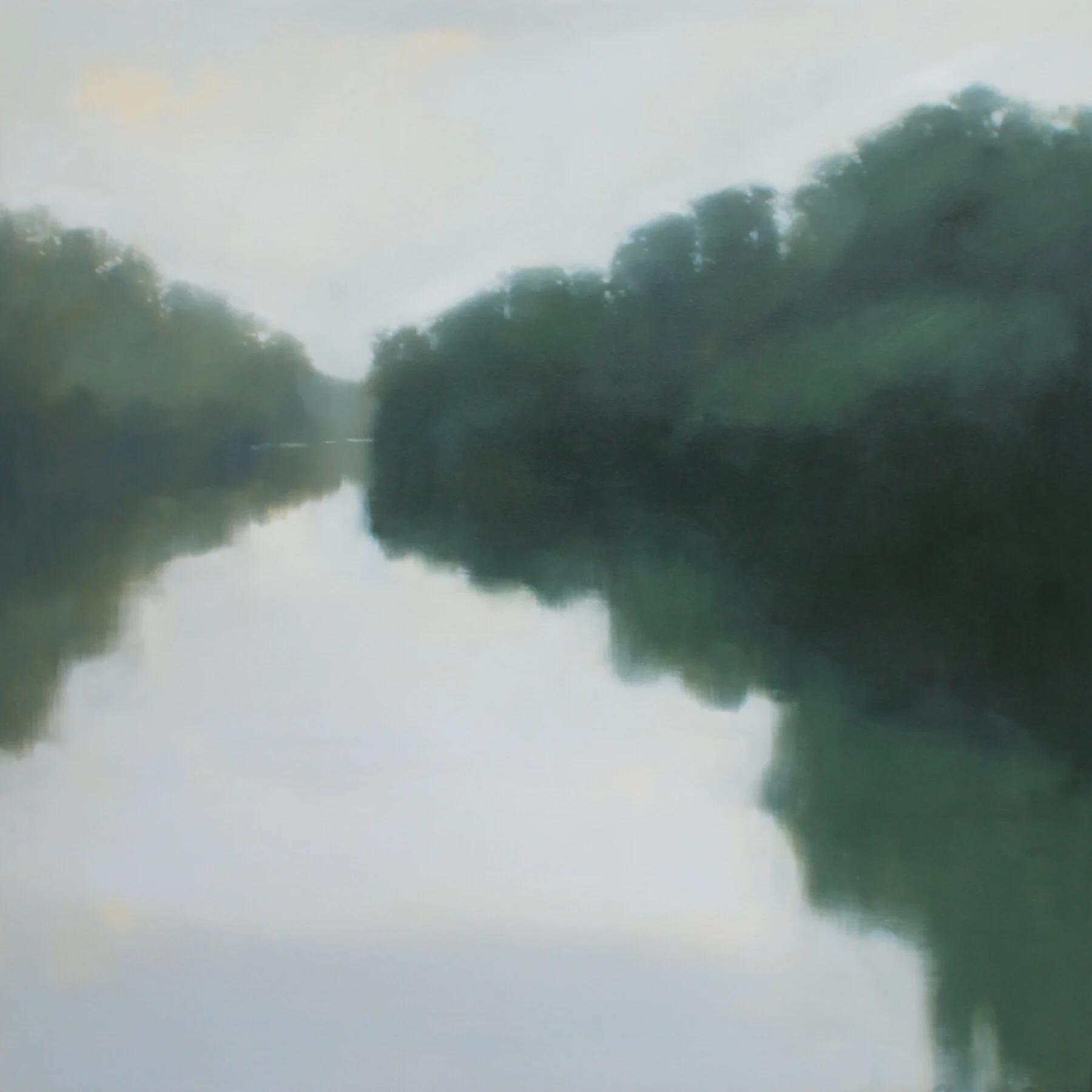 Shady Riverbank, 36x36 inches