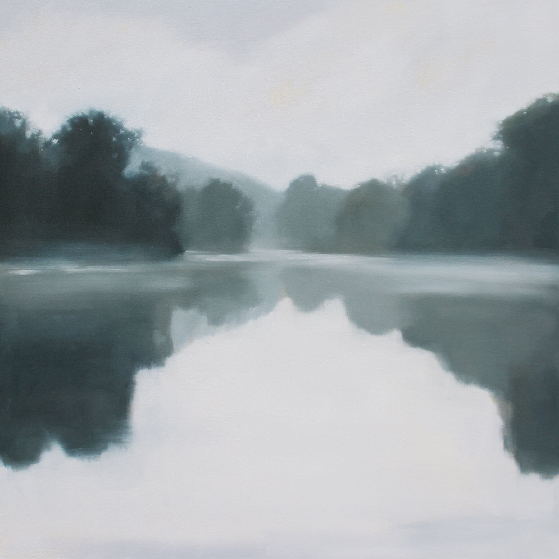 Foggy River, 36x36 inches