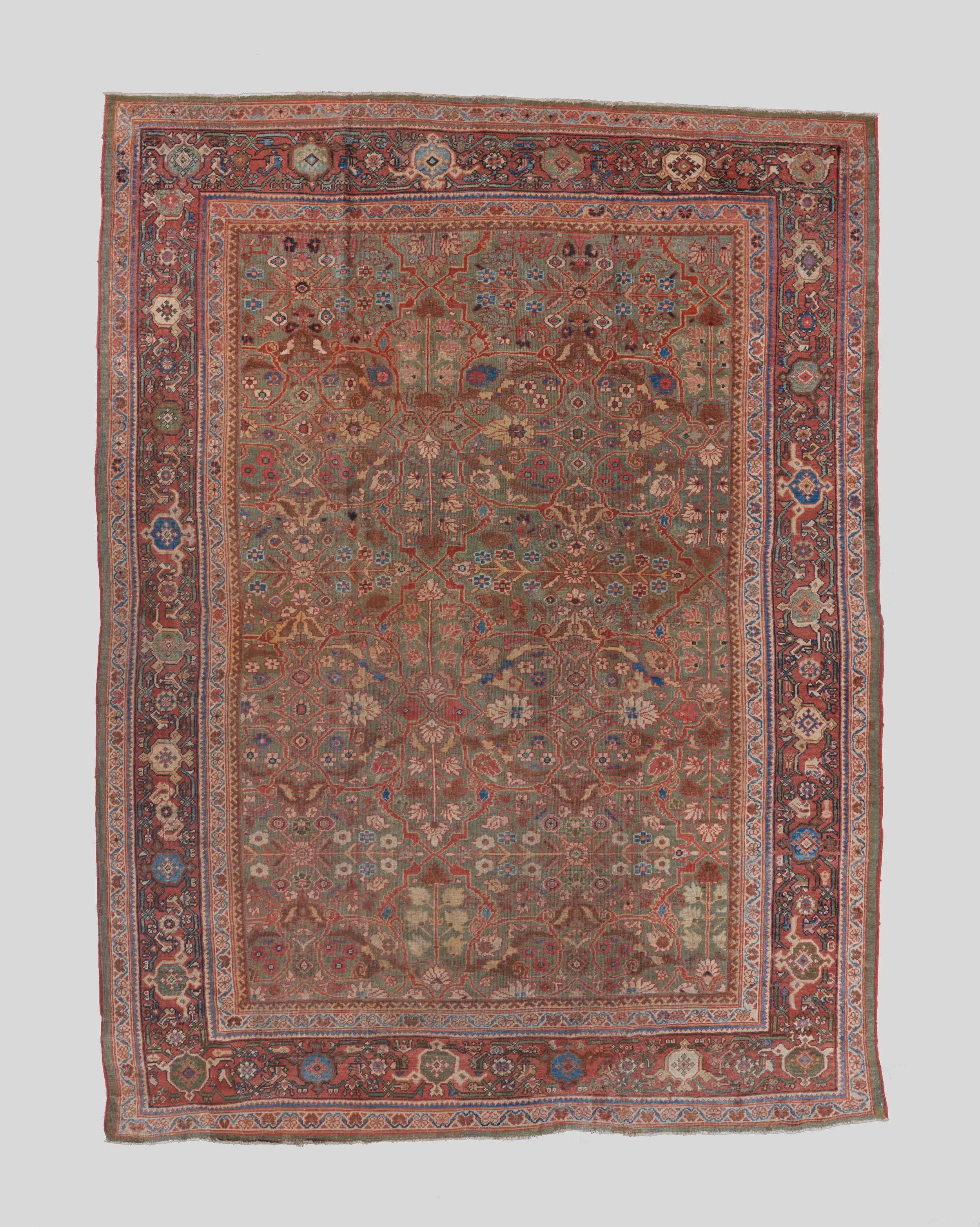 Olive ground Mahal carpet