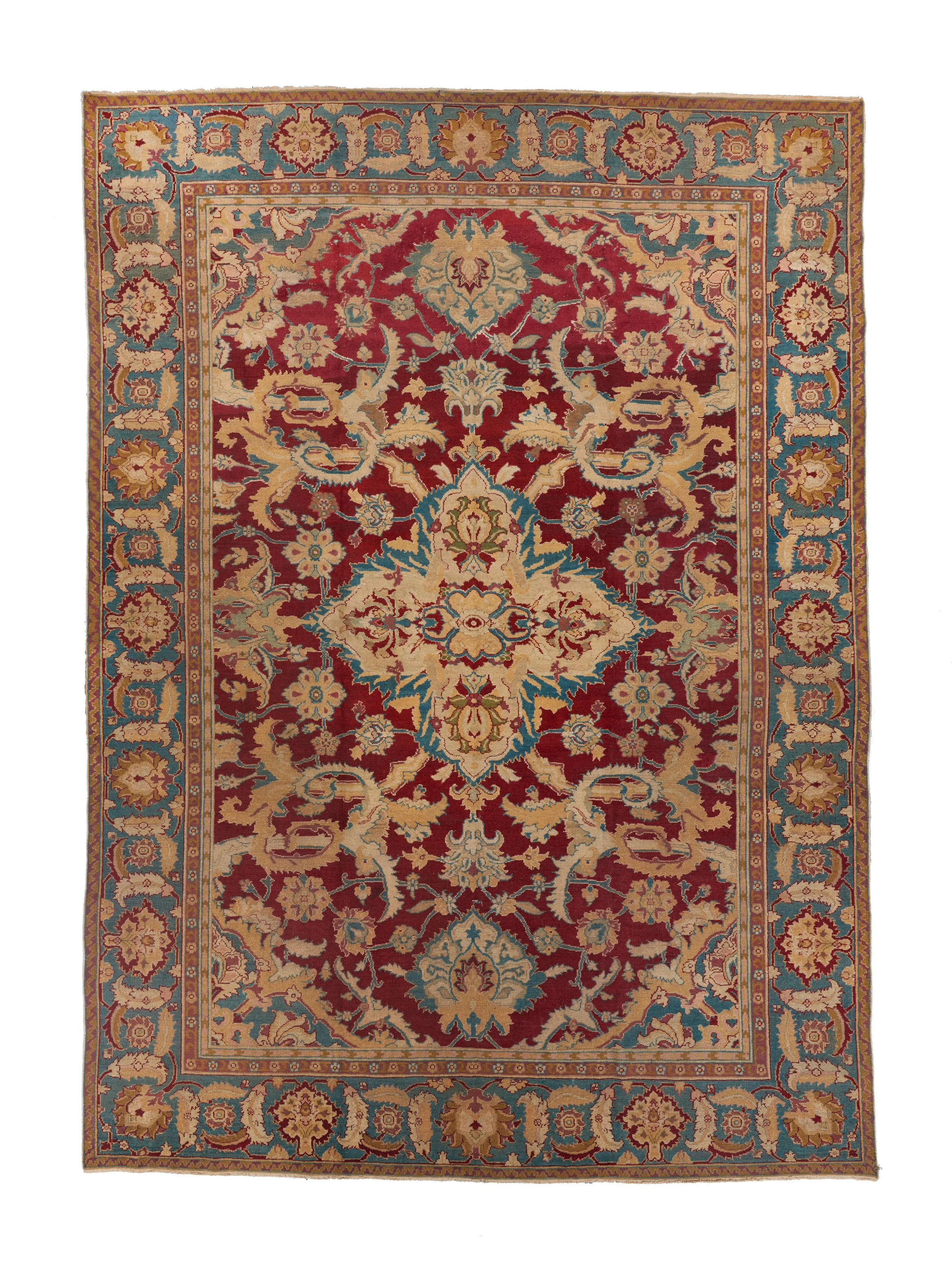 Red ground Agra medallion carpet