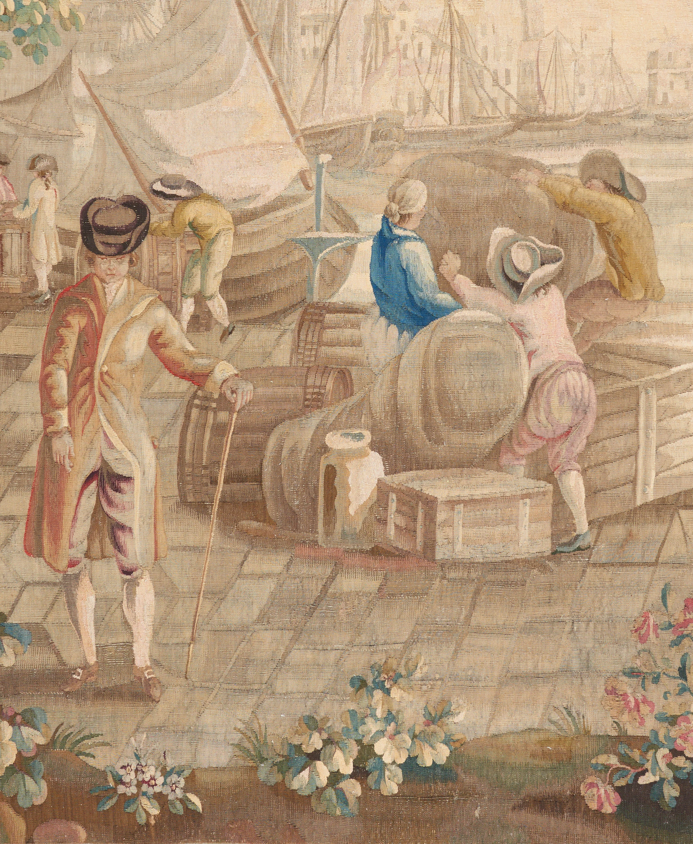 18th century French tapestry fragment 